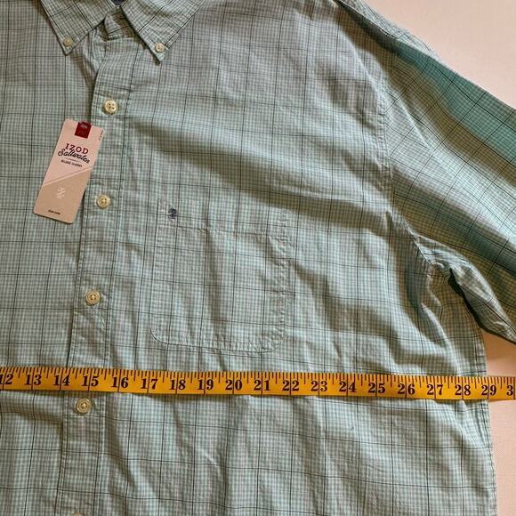 NWT Izod Seaport Aqua Sky Poplin Button Down 2XL - Picture 4 of 8